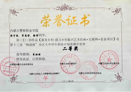 我院学子在第十三届“挑战杯”全区大中学生创业计划竞赛中创佳绩